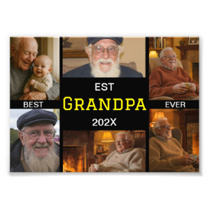 Best Grandpa Ever Photo Collage Print