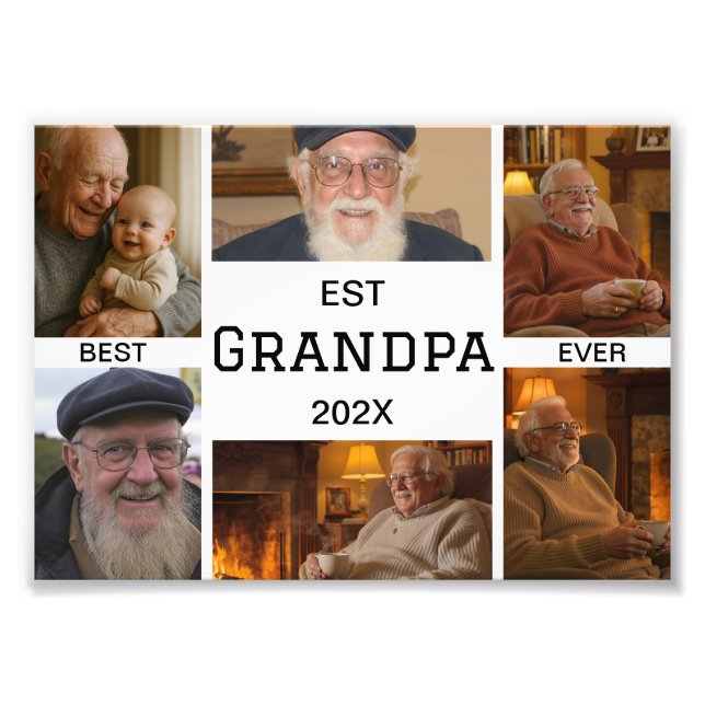 Best Grandpa Ever Photo Collage Print (Front)