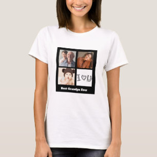Best Grandpa Ever Photo collage T-Shirt