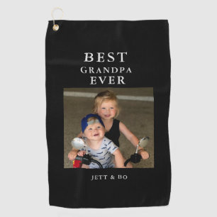 Best Grandpa Ever Photo Custom Golf Towel