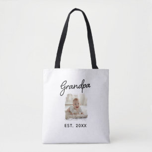 Best Grandpa Ever Photo Est. Year  Tote Bag