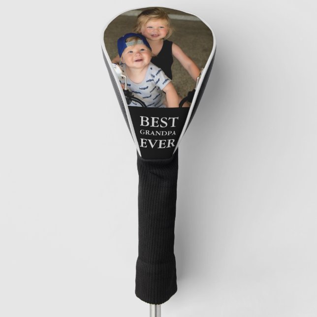 Best Grandpa Ever Photo Golf Head Cover (Front)