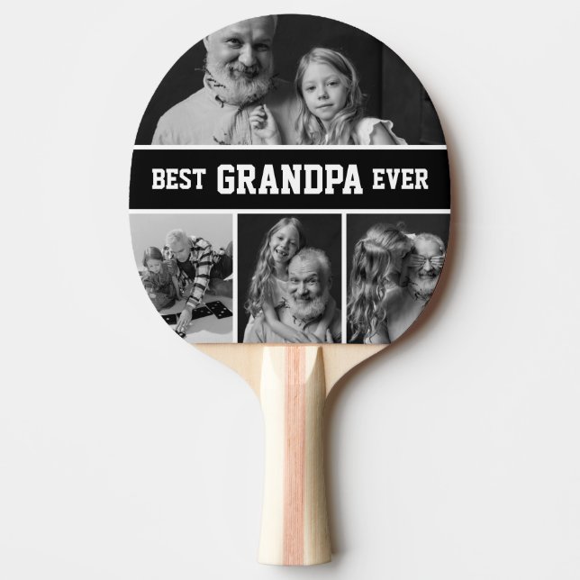 Best Grandpa Ever Photo Grandkids Ping Pong Paddle (Front)