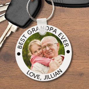 BEST GRANDPA EVER Photo Personalised Key Ring