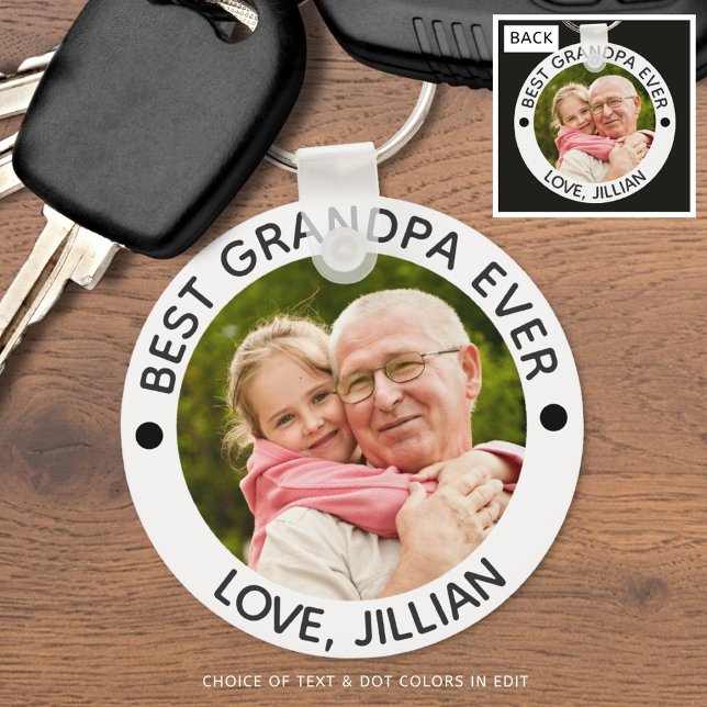 BEST GRANDPA EVER Photo Personalised Key Ring (Creator Uploaded)