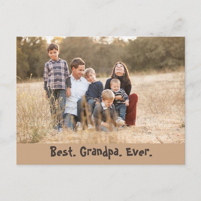 Best Grandpa Ever Photo Postcard (Front)