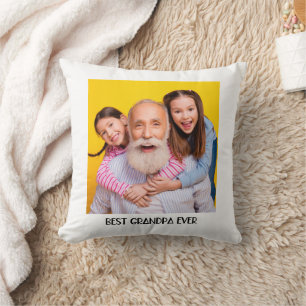 Best Grandpa Ever Photo Simple Grandfather Cushion