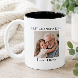 Best Grandpa Ever Picture Two-Tone Coffee Mug
