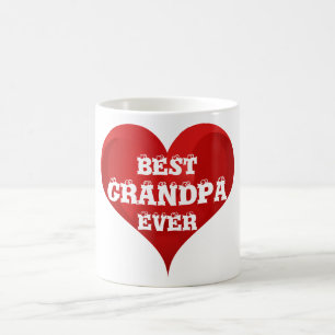 Best Grandpa Ever Red Heart Love Mug
