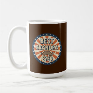 Best grandpa ever retro badge coffee mug