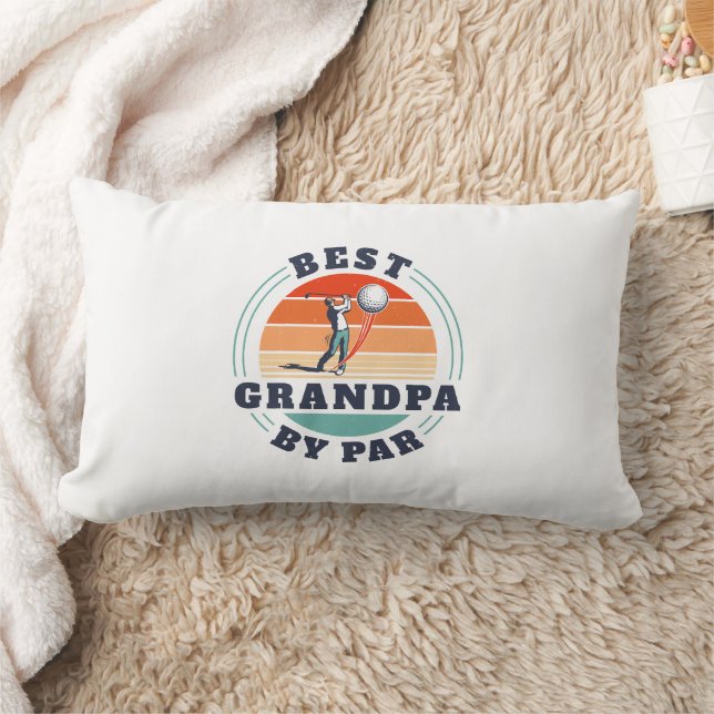 Best Grandpa Ever Retro Golf Dad Gag Fathers Day Lumbar Cushion (Blanket)