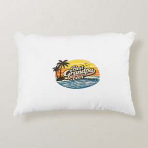 Best Grandpa Ever Retro Sunset Design Decorative Cushion