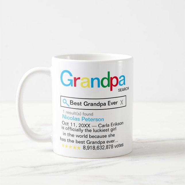 Best Grandpa Ever Search engine Result message Coffee Mug (Left)