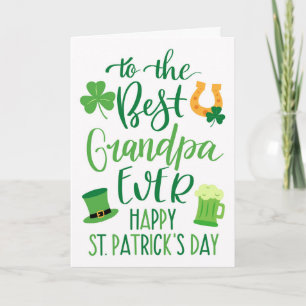 Best Grandpa Ever St Patrick's Day Typography Card