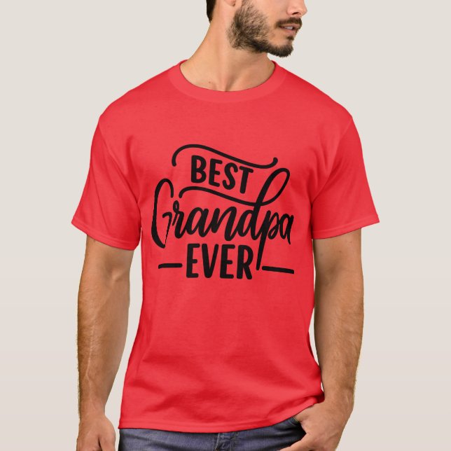 Best Grandpa Ever T-Shirt – Script Style Fist Bump (Front)