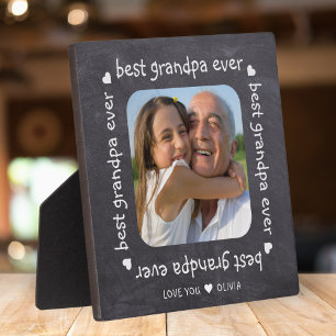 Best Grandpa Ever Text Frame Photo Chalkboard