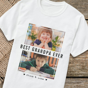 Best Grandpa Ever Two Photo Personalised Gift T-Shirt