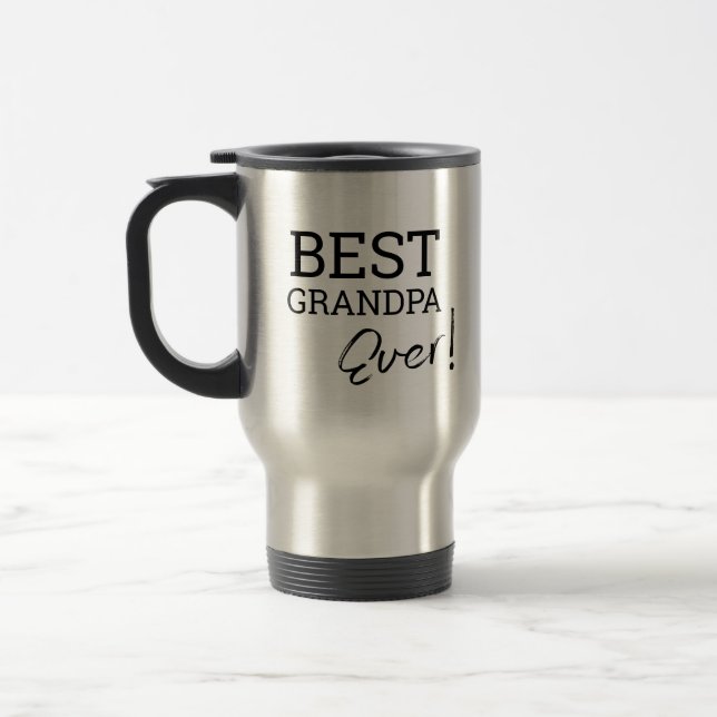 Best Grandpa EVER Typography custom photo Mug (Left)