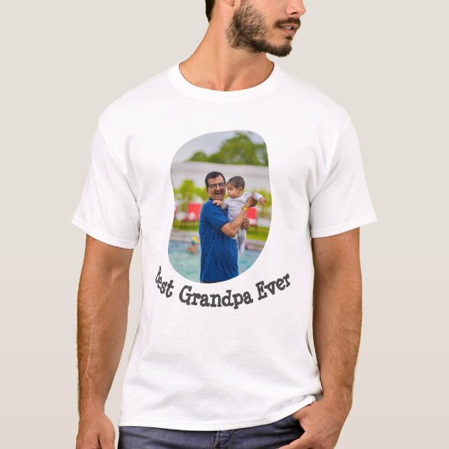 Best Grandpa Ever upload your family photo T-Shirt (Front)