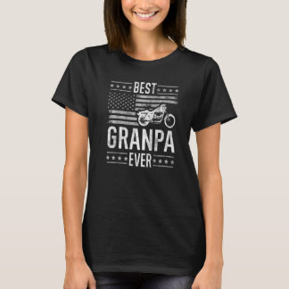 Best Grandpa Ever Vintage Classic Motorcycle Ameri T-Shirt