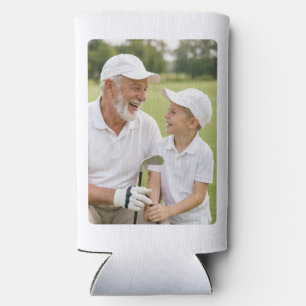 Best Grandpa Ever White Minimalist Photo Seltzer Can Cooler