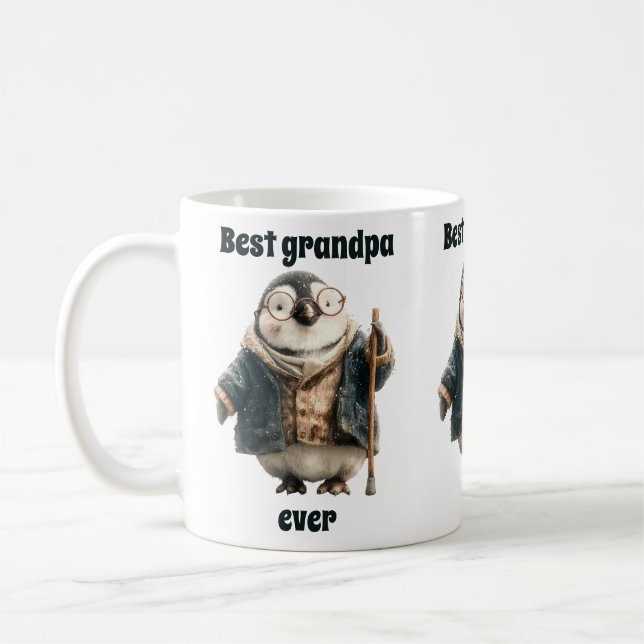 Best Grandpa Ever Winter Penguin Coffee Mug (Left)