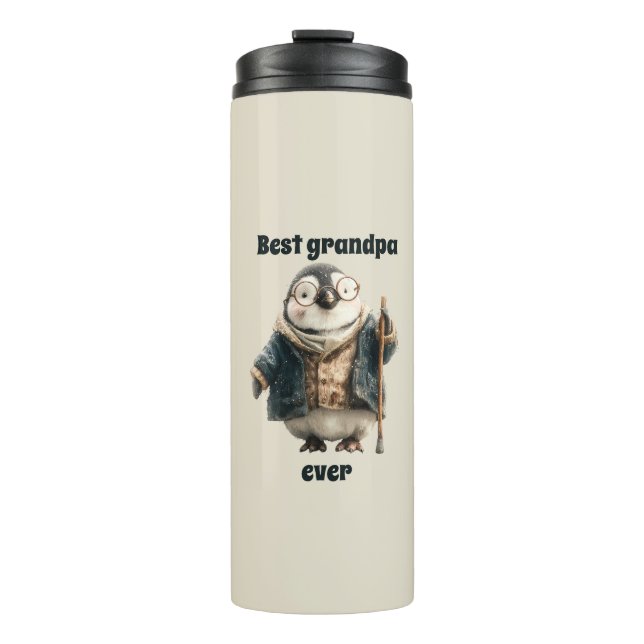 Best Grandpa Ever Winter Penguin Thermal Tumbler (Front)