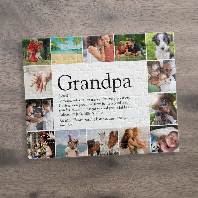 Best Grandpa Grandad Papa Definition 14 Photo Jigsaw Puzzle (Best Grandpa Grandad Papa Definition 14 Photo Jigsaw Puzzle)