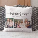Best Grandpa Grandchildren Photo Collage Cushion<br><div class="desc">Celebrate your grandpa with the Best Grandpa Grandchildren Photo Collage Throw Pillow. This personalised keepsake features a beautifully arranged collage of cherished photos, capturing special moments with his grandchildren. Crafted from high-quality materials, it adds a stylish and sentimental touch to any space, perfect for displaying on a bed or couch....</div>