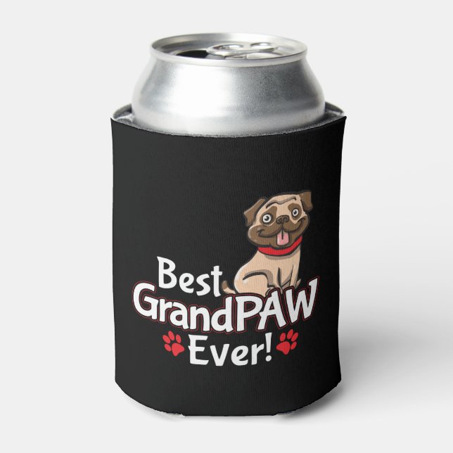 Best Grandpa GrandPAW Ever Can Cooler (Can Front)