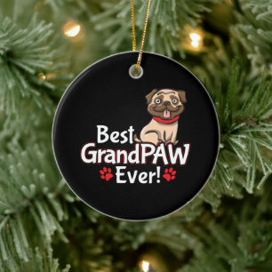 Best Grandpa GrandPAW Ever Ceramic Tree Decoration
