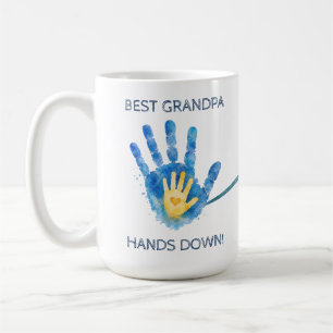 Best Grandpa Hands Down Father's Day Gift Coffee Mug
