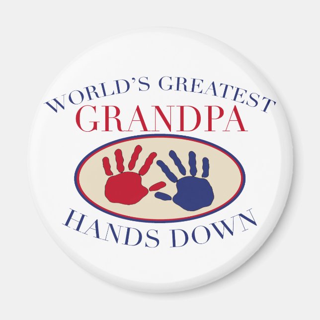 Best Grandpa Hands Down Magnet (Front)