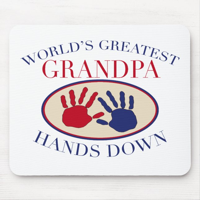 Best Grandpa Hands Down Mouse Mat (Front)