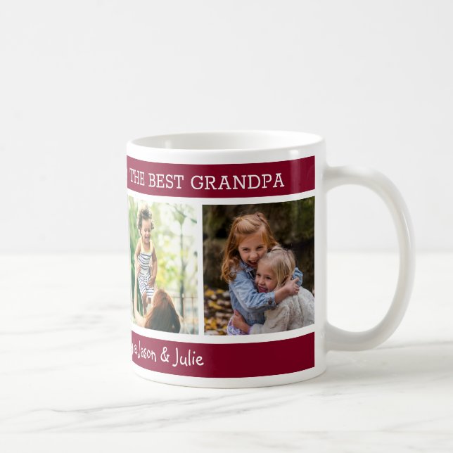  Best Grandpa Happy Father's Day 4 Photo Collage   Coffee Mug (Right)