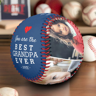 Best Grandpa Heart 4 Photo Collage Baseball