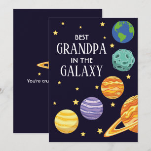 Best Grandpa in the Galaxy Father's day Birthday Holiday Card