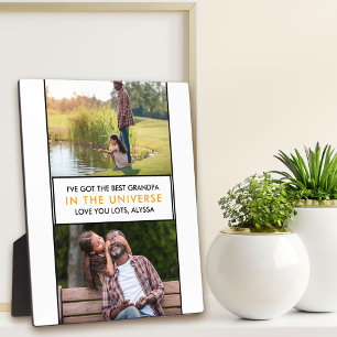 Best Grandpa in the Universe Personalised 2 Photo Plaque