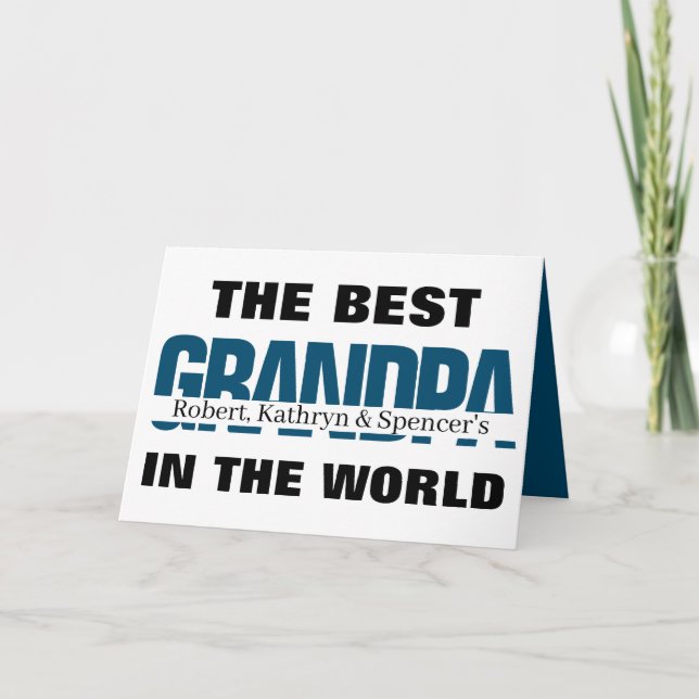 Best Grandpa In The World Personalised Card (Front)