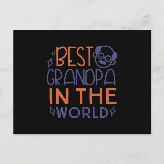 Best Grandpa in the World Postcard (Front)