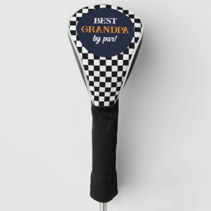 Best Grandpa Modern Black and White Check Golf Head Cover