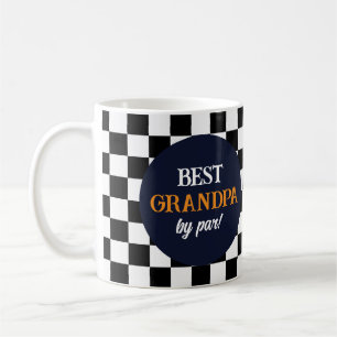 Best Grandpa Modern Black and White Orange Coffee Mug