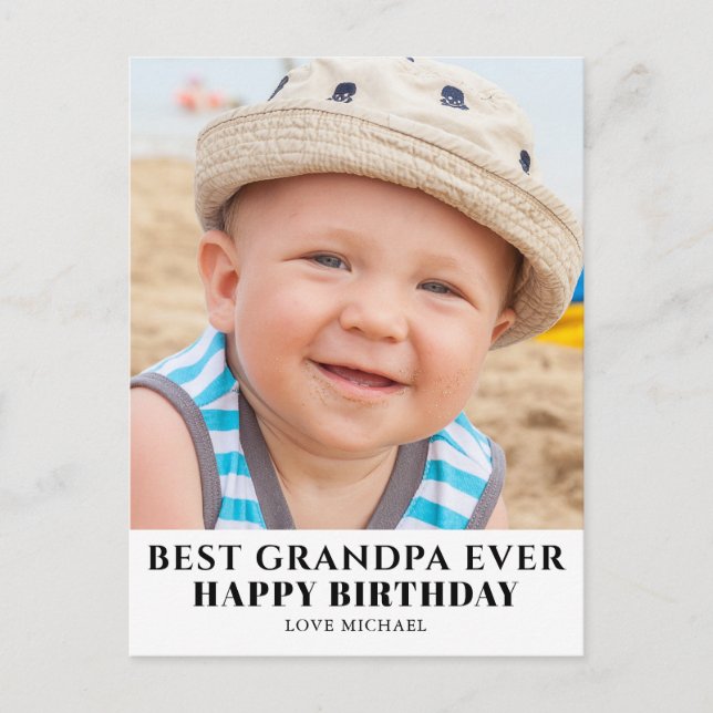 Best Grandpa Photo Birthday  Postcard (Front)