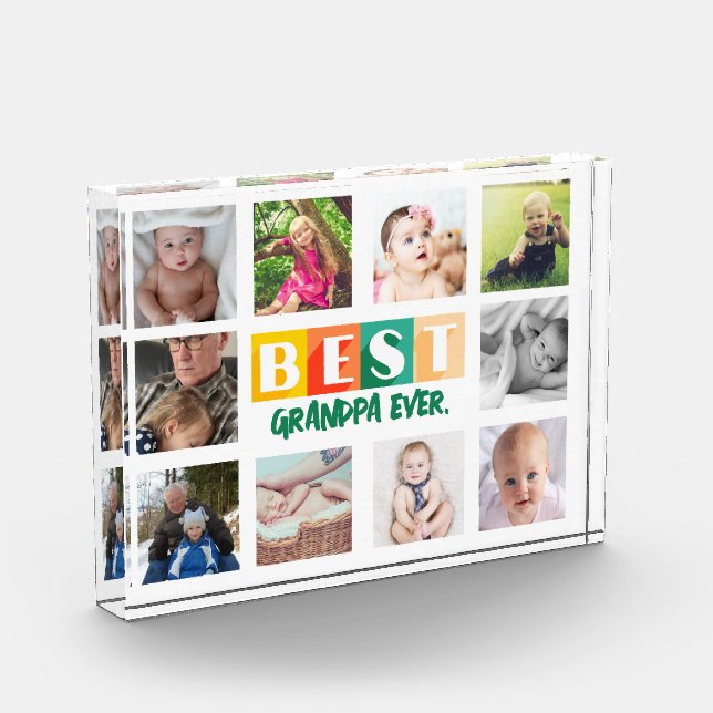 BEST GRANDPA Photo Collage Personalised Modern (Left)