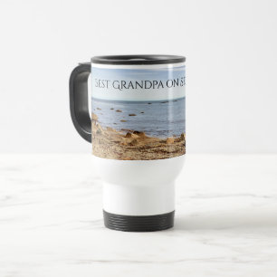 Best Grandpa Photo of Atlantic Ocean Shoreline Sea Travel Mug