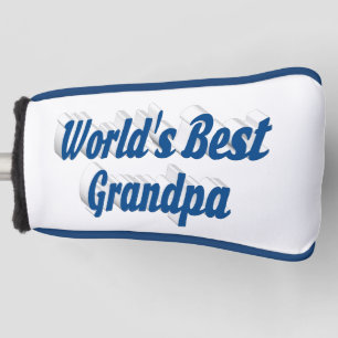 Best Grandpa sea blue text Golf Head Cover