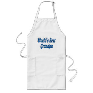 Best Grandpa sea blue text Long Apron