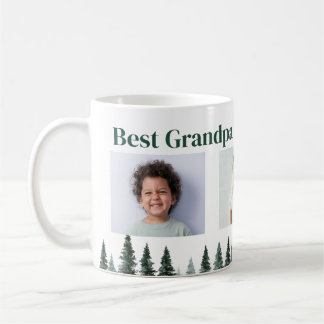 Best Grandpa Three Photo Evergreen Trees Coffee Mu Mug