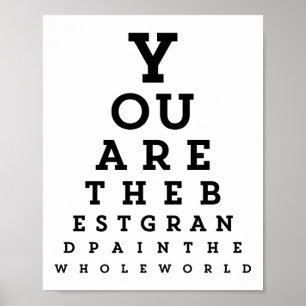 Best Grandpa Typography   Snellen Chart Poster