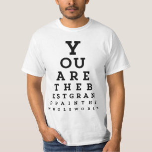 Best Grandpa Typography   Snellen Chart T-shirt